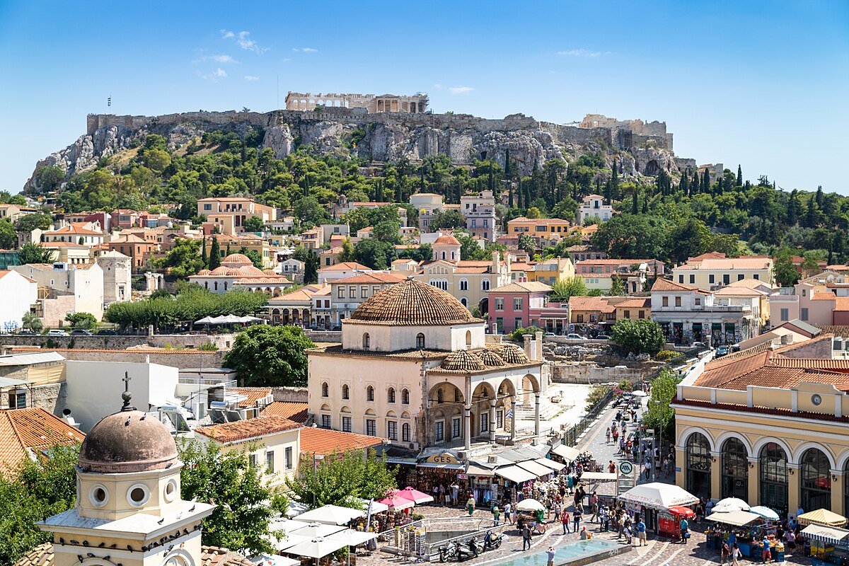 Monastiraki Square and Acropolis Athens
